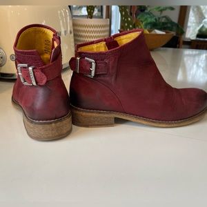 Red Jafa boots with silver buckle and 1” heel. Size 37. Made in Portugal.